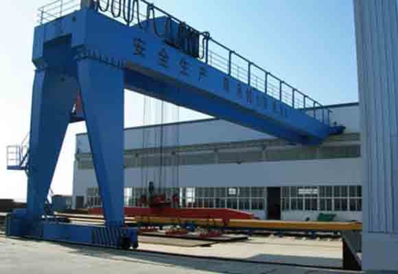 Double Girder pusbokova celtnis darbstacijai Use.jpg Double Girder Semi Gantry Crane for Workstation Use.jpg